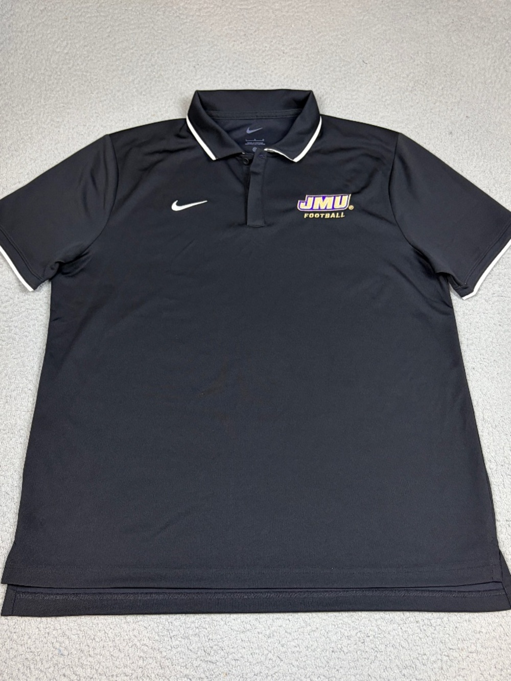 James Madison Dukes Polo Mens Size Large Black Football Player Issued #7